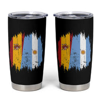 Argentina Spain Dual Heritage Flag Graphic Tumbler Cup Vintage Spanish Argetine Match Day Pride