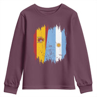 Argentina Spain Dual Heritage Flag Graphic Youth Sweatshirt Vintage Spanish Argetine Match Day Pride