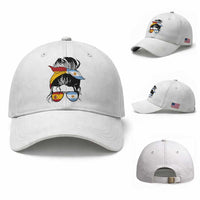 Argentina Spain Flag Messy Bun Girl Graphic Baseball Cap Cool Latina Argentine Spanish Pride Match Day