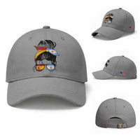 Argentina Spain Flag Messy Bun Girl Graphic Baseball Cap Cool Latina Argentine Spanish Pride Match Day