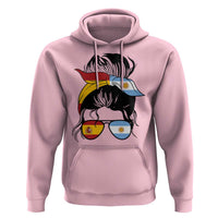 Argentina Spain Flag Messy Bun Girl Graphic Hoodie Cool Latina Argentine Spanish Pride Match Day