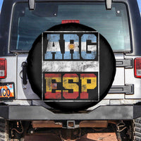 Retro ARG ESP Argentina Espana Flag Typography Graphic Spare Tire Cover Country Code Vintage Argentine Spainish Pride