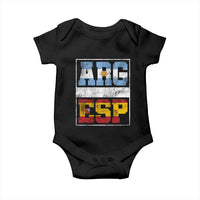 Retro ARG ESP Argentina Espana Flag Typography Graphic Baby Onesie Country Code Vintage Argentine Spainish Pride