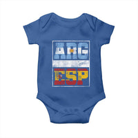 Retro ARG ESP Argentina Espana Flag Typography Graphic Baby Onesie Country Code Vintage Argentine Spainish Pride