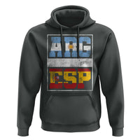 Retro ARG ESP Argentina Espana Flag Typography Graphic Hoodie Country Code Vintage Argentine Spainish Pride