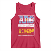 Retro ARG ESP Argentina Espana Flag Typography Graphic Tank Top Country Code Vintage Argentine Spainish Pride