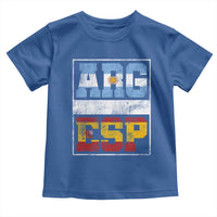 Retro ARG ESP Argentina Espana Flag Typography Graphic Toddler T Shirt Country Code Vintage Argentine Spainish Pride