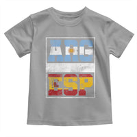 Retro ARG ESP Argentina Espana Flag Typography Graphic Toddler T Shirt Country Code Vintage Argentine Spainish Pride