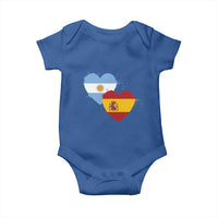 Argentina Spain Flag Two Hearts Graphic Baby Onesie Dual Argentine Spanish Heritage Love Pride