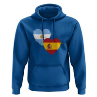 Argentina Spain Flag Two Hearts Graphic Hoodie Dual Argentine Spanish Heritage Love Pride