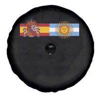 Spain Argentina Dual Flag Graphic Spare Tire Cover Mixed Roots Spanish Argentine Heritage Pride Match Day