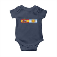 Spain Argentina Dual Flag Graphic Baby Onesie Mixed Roots Spanish Argentine Heritage Pride Match Day