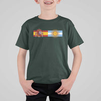 Spain Argentina Dual Flag Graphic T Shirt For Kid Mixed Roots Spanish Argentine Heritage Pride Match Day