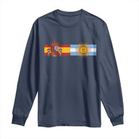 Spain Argentina Dual Flag Graphic Long Sleeve Shirt Mixed Roots Spanish Argentine Heritage Pride Match Day