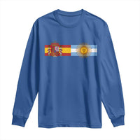 Spain Argentina Dual Flag Graphic Long Sleeve Shirt Mixed Roots Spanish Argentine Heritage Pride Match Day