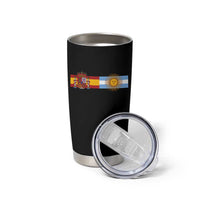 Spain Argentina Dual Flag Graphic Tumbler Cup Mixed Roots Spanish Argentine Heritage Pride Match Day