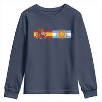 Spain Argentina Dual Flag Graphic Youth Sweatshirt Mixed Roots Spanish Argentine Heritage Pride Match Day