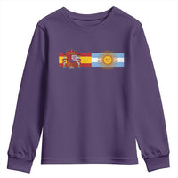 Spain Argentina Dual Flag Graphic Youth Sweatshirt Mixed Roots Spanish Argentine Heritage Pride Match Day