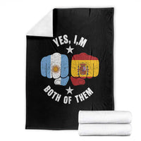 Yes Im Both Of Them Argentina Spain Fist Bump Graphic Throw Blanket Proud Spanish Argentine Dual Heritage Pride Match Day