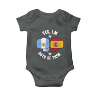 Yes Im Both Of Them Argentina Spain Fist Bump Graphic Baby Onesie Proud Spanish Argentine Dual Heritage Pride Match Day