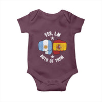 Yes Im Both Of Them Argentina Spain Fist Bump Graphic Baby Onesie Proud Spanish Argentine Dual Heritage Pride Match Day