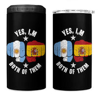Yes Im Both Of Them Argentina Spain Fist Bump Graphic 4 in 1 Can Cooler Tumbler Proud Spanish Argentine Dual Heritage Pride Match Day