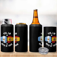 Yes Im Both Of Them Argentina Spain Fist Bump Graphic 4 in 1 Can Cooler Tumbler Proud Spanish Argentine Dual Heritage Pride Match Day