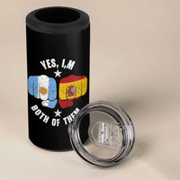 Yes Im Both Of Them Argentina Spain Fist Bump Graphic 4 in 1 Can Cooler Tumbler Proud Spanish Argentine Dual Heritage Pride Match Day
