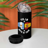 Yes Im Both Of Them Argentina Spain Fist Bump Graphic 4 in 1 Can Cooler Tumbler Proud Spanish Argentine Dual Heritage Pride Match Day