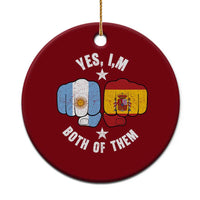 Yes Im Both Of Them Argentina Spain Fist Bump Graphic Ceramic Ornament Proud Spanish Argentine Dual Heritage Pride Match Day