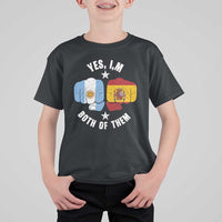 Yes Im Both Of Them Argentina Spain Fist Bump Graphic T Shirt For Kid Proud Spanish Argentine Dual Heritage Pride Match Day
