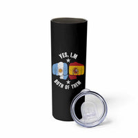 Yes Im Both Of Them Argentina Spain Fist Bump Graphic Skinny Tumbler Proud Spanish Argentine Dual Heritage Pride Match Day