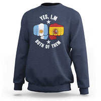 Yes Im Both Of Them Argentina Spain Fist Bump Graphic Sweatshirt Proud Spanish Argentine Dual Heritage Pride Match Day