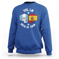 Yes Im Both Of Them Argentina Spain Fist Bump Graphic Sweatshirt Proud Spanish Argentine Dual Heritage Pride Match Day