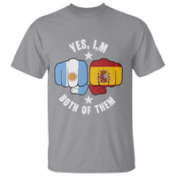 Yes Im Both Of Them Argentina Spain Fist Bump Graphic T Shirt Proud Spanish Argentine Dual Heritage Pride Match Day