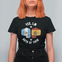Yes Im Both Of Them Argentina Spain Fist Bump Graphic T Shirt For Women Proud Spanish Argentine Dual Heritage Pride Match Day