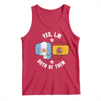 Yes Im Both Of Them Argentina Spain Fist Bump Graphic Tank Top Proud Spanish Argentine Dual Heritage Pride Match Day