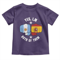 Yes Im Both Of Them Argentina Spain Fist Bump Graphic Toddler T Shirt Proud Spanish Argentine Dual Heritage Pride Match Day