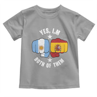 Yes Im Both Of Them Argentina Spain Fist Bump Graphic Toddler T Shirt Proud Spanish Argentine Dual Heritage Pride Match Day