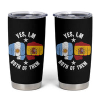 Yes Im Both Of Them Argentina Spain Fist Bump Graphic Tumbler Cup Proud Spanish Argentine Dual Heritage Pride Match Day