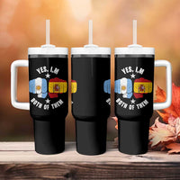 Yes Im Both Of Them Argentina Spain Fist Bump Graphic Tumbler With Handle Proud Spanish Argentine Dual Heritage Pride Match Day