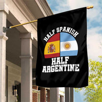 Half Spanish Half Argentine Flag Graphic Garden Flag Proud Spain Argentina Dual Heritage Pride