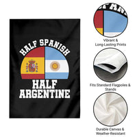 Half Spanish Half Argentine Flag Graphic Garden Flag Proud Spain Argentina Dual Heritage Pride