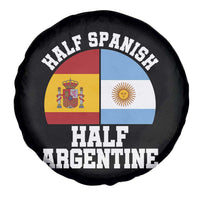 Half Spanish Half Argentine Flag Graphic Spare Tire Cover Proud Spain Argentina Dual Heritage Pride