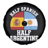 Half Spanish Half Argentine Flag Graphic Spare Tire Cover Proud Spain Argentina Dual Heritage Pride