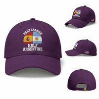 Half Spanish Half Argentine Flag Graphic Baseball Cap Proud Spain Argentina Dual Heritage Pride