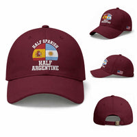 Half Spanish Half Argentine Flag Graphic Baseball Cap Proud Spain Argentina Dual Heritage Pride