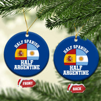 Half Spanish Half Argentine Flag Graphic Ceramic Ornament Proud Spain Argentina Dual Heritage Pride