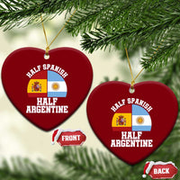 Half Spanish Half Argentine Flag Graphic Ceramic Ornament Proud Spain Argentina Dual Heritage Pride