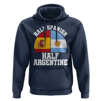 Half Spanish Half Argentine Flag Graphic Hoodie Proud Spain Argentina Dual Heritage Pride